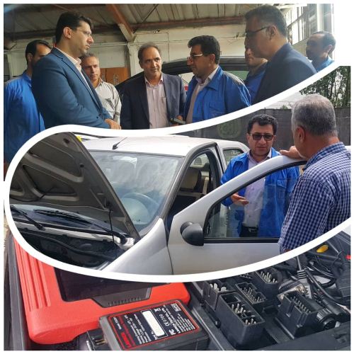 بازدیدمدیر کل آموزش فنی و حرفه ای استان گیلان از طرح بازدید رایگان خودرو  مرکز شهید مطهری رشت 